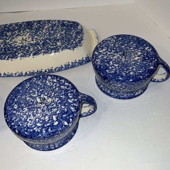 Molly Dallas Blue Spatterware Four Bowls One Tray - Picture 8 of 8